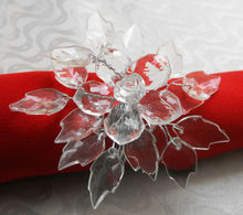 clear acrylic flower napkin ring,  crystal  napkin holder 2024 - buy cheap