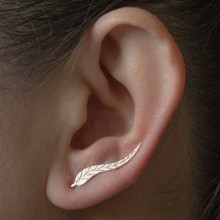 New Vintage Earrings Fashion Jewelry Exquisite Leafmodern Beautiful Feather Ear Stud Earrings For Women Brincos Oorbellen 2024 - buy cheap