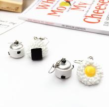 Funny Mini Rice Cooker Sushi Dangle Earrings Resin Fried Eggs Cute Food Earrings for women girls Prom Party Jewelry Wholesale 2024 - buy cheap