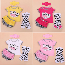 4pcs/set reborn babies dolls clothes cute Cow short T shirt with headband  fit for 50-50cm silicone reborn dolls accessories 2024 - buy cheap