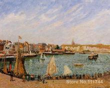 French impressionist paintings Afternoon Sun the Inner Harbor Dieppe by Camille Pissarro High quality Hand painted 2024 - buy cheap