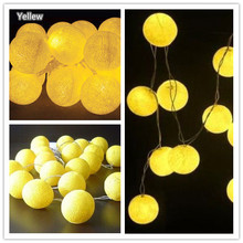 3M, New design 20pcs yellew golden Thai cotton ball string lights,party,handmade,decor living room,home,wedding. with spare bulb 2024 - buy cheap