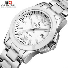 Carnival ceramic waterproof military automatic mechanical lovers watch white dress fashion luxury brand ladies watches relogio 2024 - buy cheap