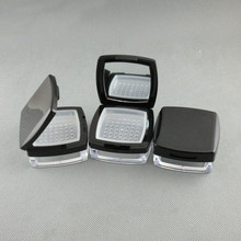 10ML Square Loose Powder Compact Elegant Black Box Empty Plastic Jar with Mirror Mesh Lid Cosmetic Powder Container 30pcs/lot 2024 - buy cheap