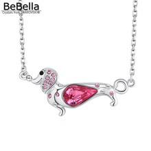 BeBella animal dog pendant necklace with Crystals from Swarovski fashion jewelry for women girl kids Birthday gift 2024 - buy cheap