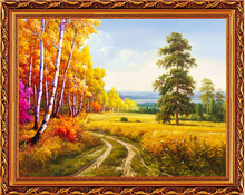 Novo mosaico cheio de pintura diamante bordado madeiras caminho amarelo pastoral contas ponto cruz decoração do casamento handwork 2024 - compre barato