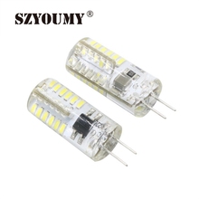 Szyoumy-lâmpada led regulável g4, 12v, ac dc, 3w, 6w, 48leds, 3014, smd, lâmpada ultra brilhante, frete grátis 2024 - compre barato