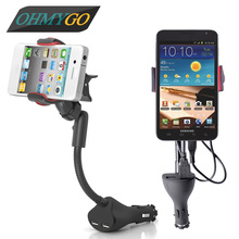 Universal Car Phone Holder With Dual USB Charger For Iphone Samsung Galaxy Note Xiaomi GPS Support Mobile Phone Mount Stand 2024 - buy cheap