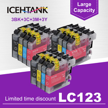 ICEHTANK для Brother LC123 чернильные картриджи совместимый MFC-J4510DW MFC-J4610DW чернильный картридж для принтера LC 123 MFC-J4410DW J4710DW 2024 - купить недорого