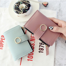 Fashion 2019 solid small women's wallets for women wallet short bifold zipper Ladies coin purse leather student clutch wallet 2024 - buy cheap