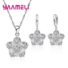 Women Sparkling Rhinestone Crystal Necklace Earrings Set Charm Wedding   Bridal Jewelry Set New style charms 2024 - buy cheap