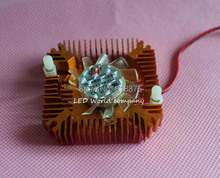 10PCS Aluminum Heatsink with fan for 5W/10W High Power LED light Cooling Cooler DC12V Gold color 2024 - buy cheap