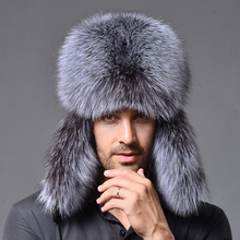 Top Quality Mens Faux Fox Fur Leather Winter Hats Lei Feng Hat Ear Flaps Warm Snow Caps Russian Thicken Bomber Caps 2024 - buy cheap