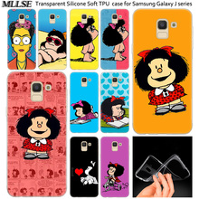 Mafalda-funda de silicona suave transparente para Samsung Galaxy J2Pro J4 J6 J8 2018 J3 J5 J7 2016 2017EU Prime CORE Plus, cubierta de moda 2024 - compra barato