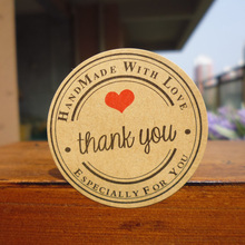 1200pcs Thank You Round Kraft Seal Sticker For Gifts Handmade With Love Paper Box Bag Sealing Stickers Party DIY Decorations 2024 - buy cheap