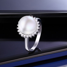 925 Sterling Silver White Freshwater Pearl Ring classic fashion new 2024 - buy cheap