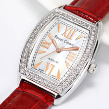 Reloj de lujo de la corona real para hombre y mujer, pulsera colorida de cuarzo moda japonesa con diamantes de imitación, caja de regalo de cumpleaños 2024 - compra barato