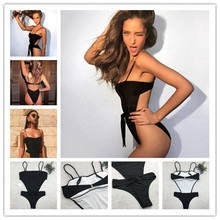 Bikini Sexy Women's Swimwear Brazil Push Up Swimsuit Solid Beachwear Swimwear Thong Bikini Siamese Set  2019 new  23698 2024 - buy cheap