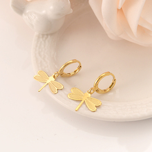 Gold Africa Dubai dragonfly drop Earrings Women/Girl charms  Jewelry for African/Arab wedding bridal kids childrenChristmas gift 2024 - buy cheap