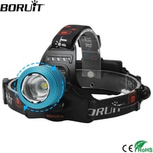 BORUiT RJ-2800 T6 LED Powerful Headlamp 1000LM 3-Mode Zoom Headlight Recharheable 18650 Waterproof Head Torch for Camping 2024 - buy cheap