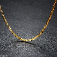 Au750 Real 18K Yellow Rose White Multi-tone Gold Necklace Women Full Star Link Chain 1.5-2.0g 18inch 2024 - buy cheap