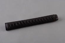 Full Handmade Wood Craft Handle Tsuka for Japanese Katana with Black Silk Ito & Genuine Black Rayskin Delicate Sword Fittings 2024 - buy cheap
