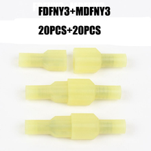 40 Uds FDFNY5-250 MDFNY5-250 NYLON latón mujer aislada Spade conjunto de conector de cable 4-6mm2 12-10AWG 2024 - compra barato