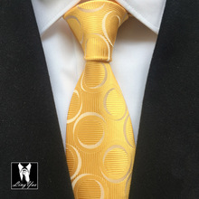 8cm Traditional Tie Luxury Yellow Ties with Circles 2024 - buy cheap