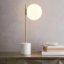 Luxuloy-lâmpada de mesa em vidro marmorizado, estilo nórdico, lâmpada led para o quarto, simples, para estudo, leitura e iluminação