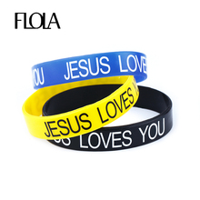 FLOLA-pulsera de silicona ajustable para hombre y mujer, brazalete deportivo de Goma, en varios colores, a la moda, brta68 2024 - compra barato