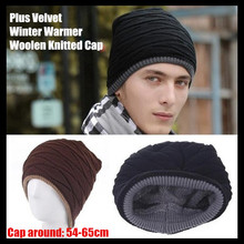 Men&Women Unisex Beanie Top Quality Plus Velvet Winter Warmer Hip-hop Slouch Woolen Knitted Cap Snap Slouch Skullies Bonnet Hat 2024 - buy cheap