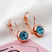 Luxury Ear Stud Earrings For Women Girl Round With Cubic Zircon Crystal Charm Stud Earrings Women Fashion Jewelry Gift 2024 - buy cheap