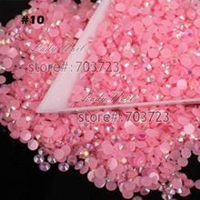 1000 pcs Rhinestone AB Milk Jelly 3mm SS12 Flatback Resin Crystal Acrylic DIY Nail Art Decoration Beads Dark Pink AB J10 2024 - buy cheap