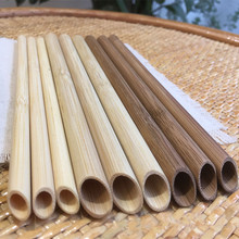 Biodegradable Bamboo Drinking Straw Pointed Bubble Milk Tea Smoothie Straws Wide Big Eco Friendly Reusable Straw For Boba Tea 2024 - buy cheap