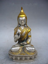 13 cm * /China Tibet collection decoration silver plated gold Buddha statue metal handicraft 2024 - buy cheap