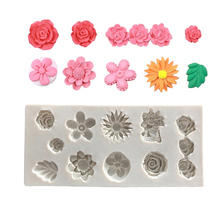 Flores rosa girasol silicona molde Sugarcraft molde para hornear cupcakes utensilios para decoración de tortas con fondant 2024 - compra barato