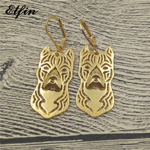 Elfin New Trendy American Staffordshire Terrier Earrings Fashion Jewelry Gold Color Silver Color Amstaff Drop Earrings For Women 2024 - buy cheap