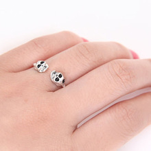 Wholesale 10pc/lot Black Eyes Ghost Ring Adjustable Punk Gothic Rings Men Women Jewelry Accessories 2024 - buy cheap