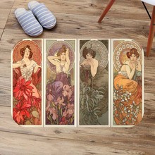 Alphonse Mucha Work Doormat Floor Mat Anti-slip Water Absorption Carpet Kitchen Mat Door Mat Custom Toilet Rug Bathmat 2024 - buy cheap