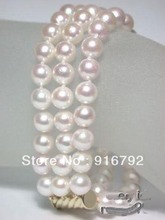 Akoya-pulsera de perlas blancas de calidad AAA, cierre de joyería de 7,5 pulgadas, 8-9mm 2024 - compra barato