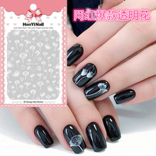 5 pcs/lot Embossed Transparent Flower 3D Nail Sticker Adhesive DIY Manicure Slider Nail Art Tips Decorations Decals New design 2024 - buy cheap