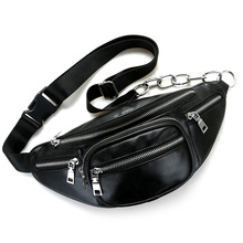 High Capacity Black Chest Bag Lady Pu Leather Bags Men Unisex Waist Packs Waist Bum Bags Pouch Belt Fanny Pack  Sac Amain 2024 - buy cheap