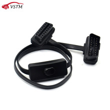 VSTM OBD 2 OBD II Splitter  2 in 1 Ultra-thin Elbow Noodles Extension Cable with Switch Cable Car Diagnostic Connector Cable 2024 - buy cheap