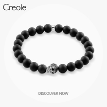 Beaded Bracelet Skull Pave,2019 Fashion Jewelry 925 Sterling Silver Punk Unisex Accessory Ironic Wink Gift For Men Women 2024 - buy cheap