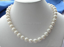 Collar de perlas cultivadas de agua dulce redondo blanco de 17 "12mm 2024 - compra barato