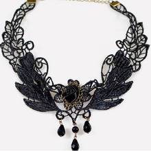 Готическое ожерелье-чокер в стиле панк, винтажное ожерелье 2020, новинка, богемное белое, черное, кружевное ожерелье с кисточкой, ожерелье для женщин, ювелирные изделия, подарки 2024 - купить недорого