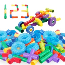 2018 Colorful Educational Water Pipe Building Blocks Toys For Children DIY Assembling Pipeline Tunnel Block Model Toy For Kids 2024 - buy cheap