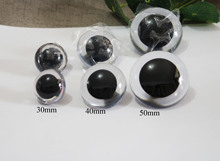 Ojos de juguete de seguridad de plástico transparente con arandela dura blanca, nueva forma redonda de gran tamaño, 30mm/40mm/50mm, opción de 100 Uds. 2024 - compra barato