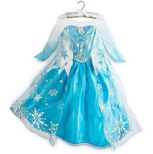 Vestido de princesa anna e elsa, fantasia de desenho animado para meninas, roupa de criança 2024 - compre barato