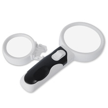AOMEKIE Interchangeable 2 Main Lens 5X/10X Handheld Magnifier 2 LED Magnifying Glass Map Book Reading Magnifier Jewelers Loupe 2024 - buy cheap